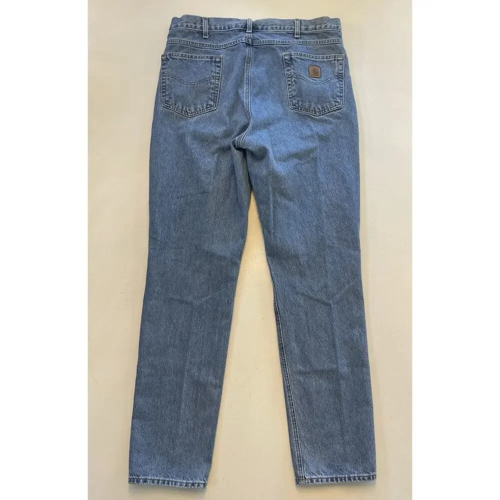 Men Carhartt B18 STW Med Wash Denim Blue Jeans 38 x 36 (Fit: 37 x 35) Straight